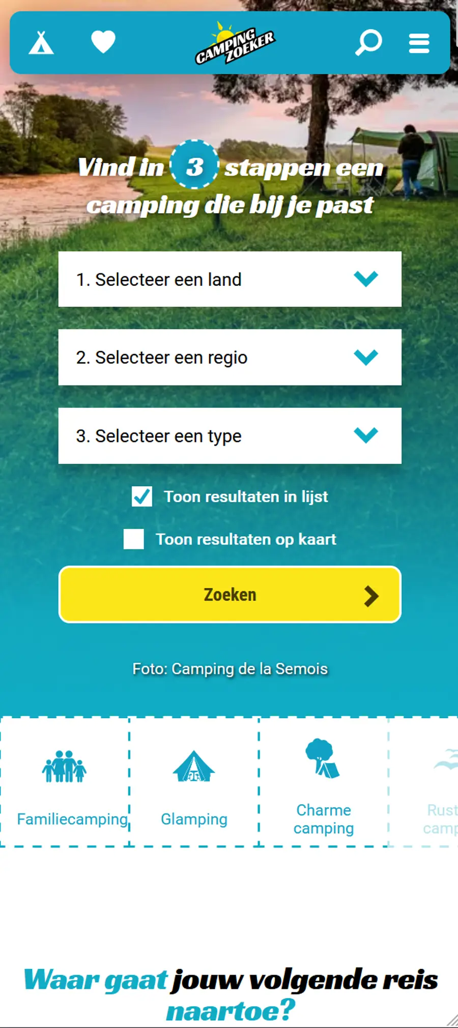 Campingzoeker - mobiel