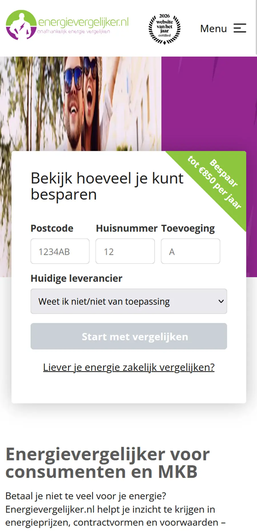 Energievergelijker - mobiel