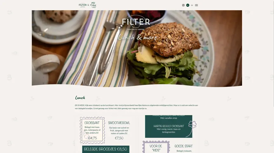 Filter Specialty Coffee - desktop - lunch